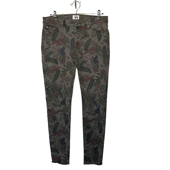 HUDSON Women’s Size 30 Krista Jeans Floral Print Stretch Skinny Green Flora - Picture 1 of 11